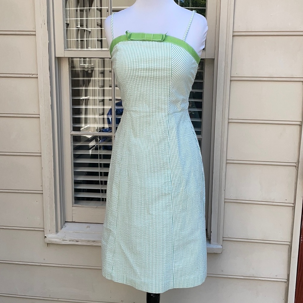 EUC -Green Seersucker Dress Size 2